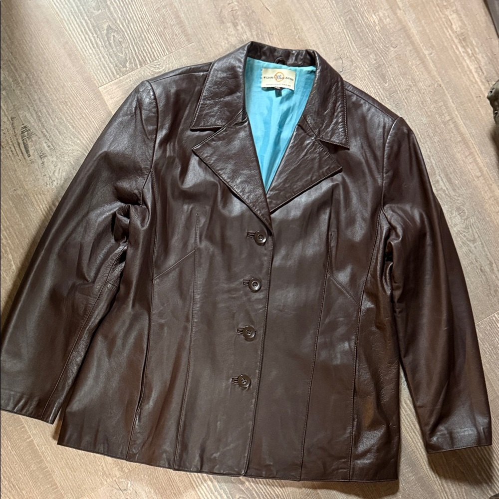 Wilsons Leather Chocolate Brown Women's Blazer Jacket Buttery Soft